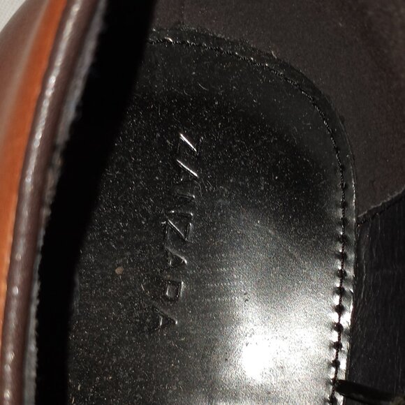 ZANZARA DERBY MENS DRESS SHOE BROWN SIZE 13 LEATHER STITCHED SOLE - Picture 2 of 9